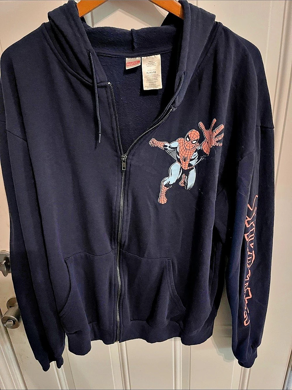 Marvel Spider-Man Women’s Zip Hoodie XL Blue